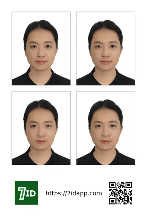 Passport photo printing template: example