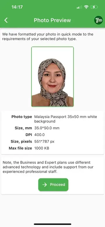 7ID: Malaysia Passport Photo Example