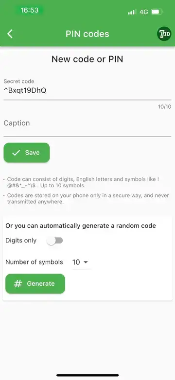 7ID: Save Passwords on Your Phone