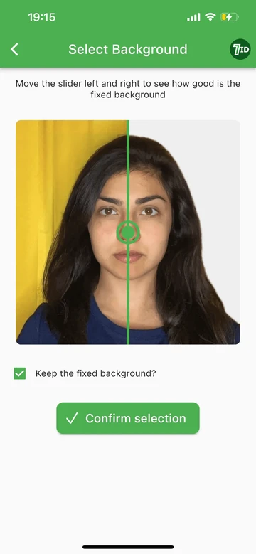 Voter ID Photo App: Select the background
