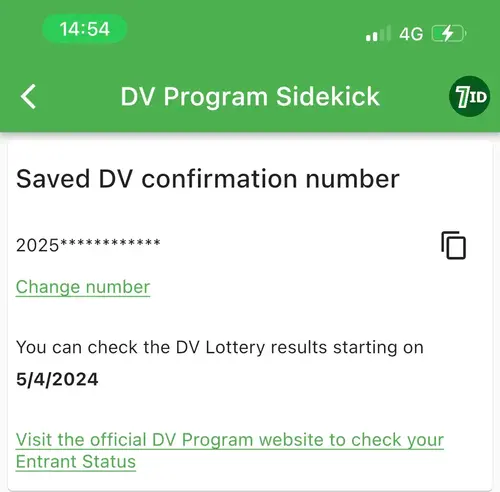 DV Lottery Confirmation Number